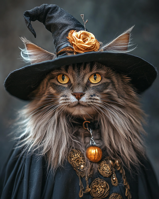 Halloween Witch Maine Coon