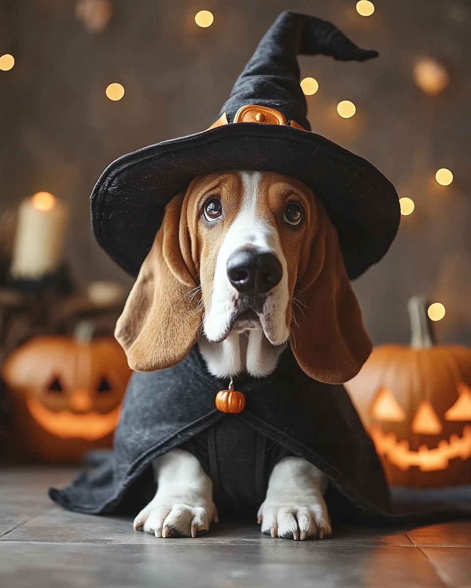 Halloween Witch Bassett Hound