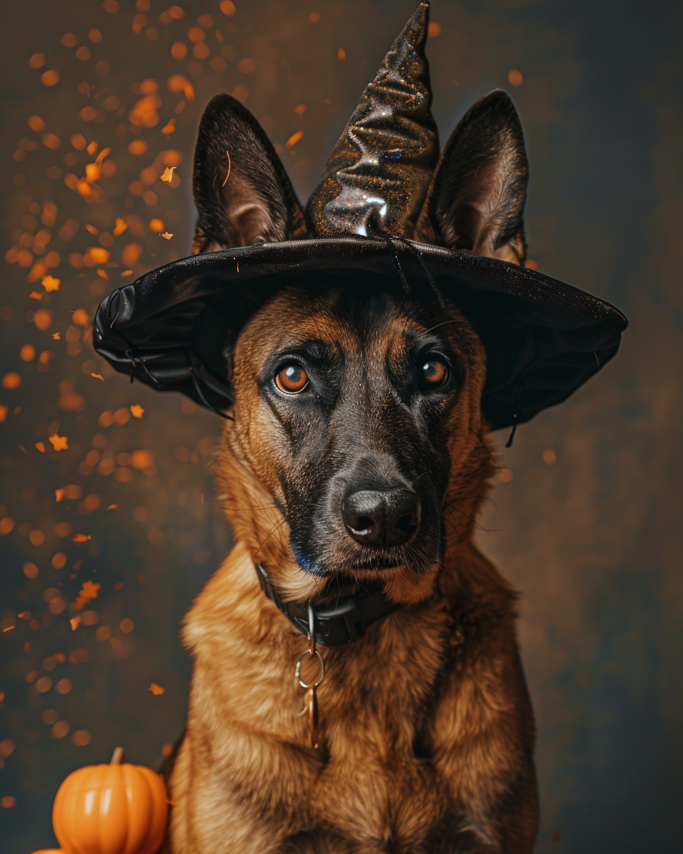 Halloween Witch Belgian Malinois