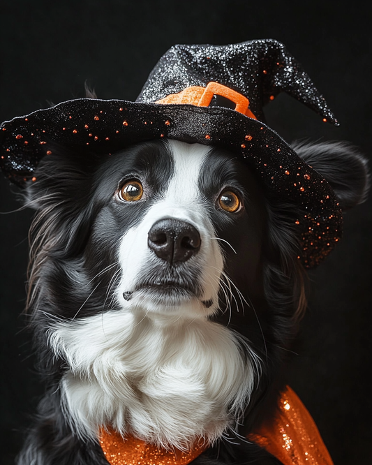 Halloween Witch Border Collie