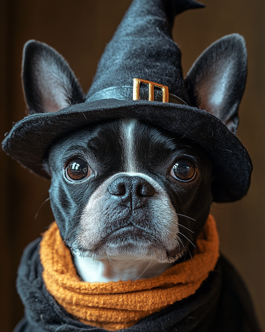 Halloween Witch Boston Terrier