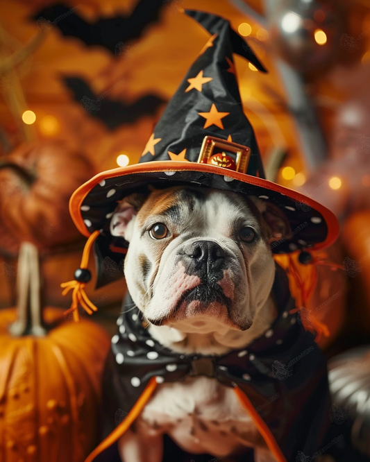 Halloween Witch Bulldog