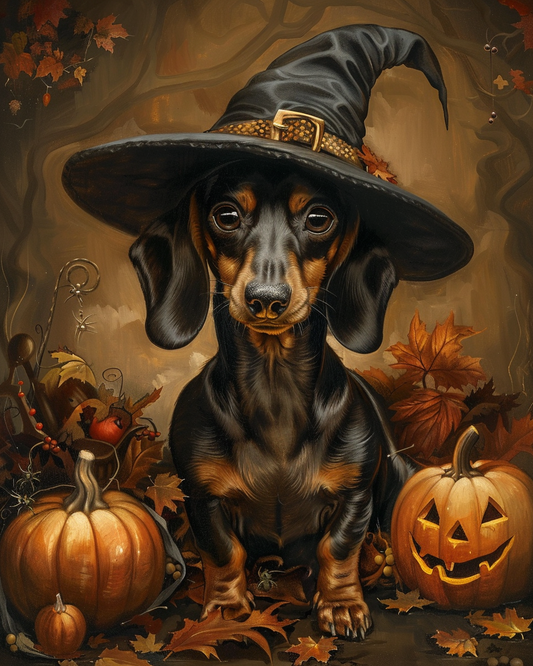 Halloween Witch Dachshund