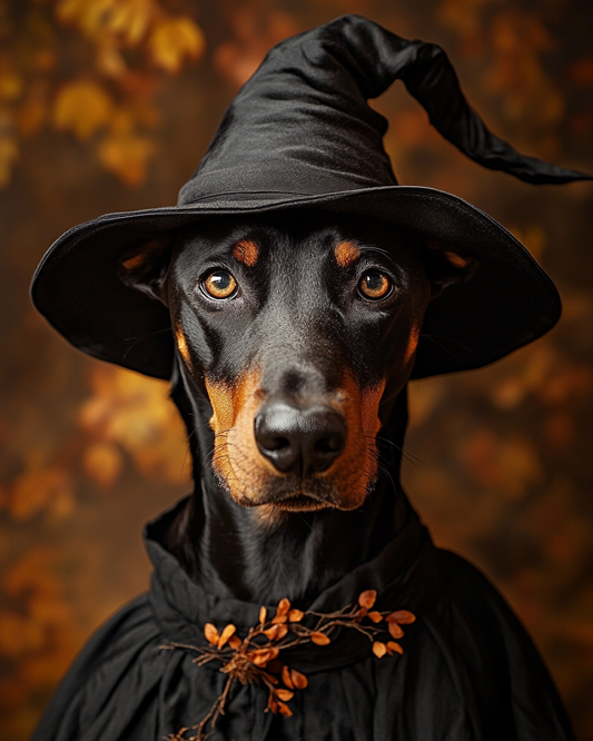 Halloween Witch Doberman