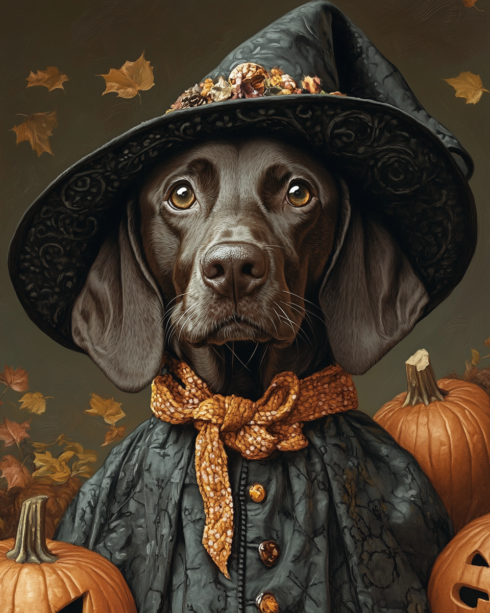 Halloween Witch German Shorthair Pointer