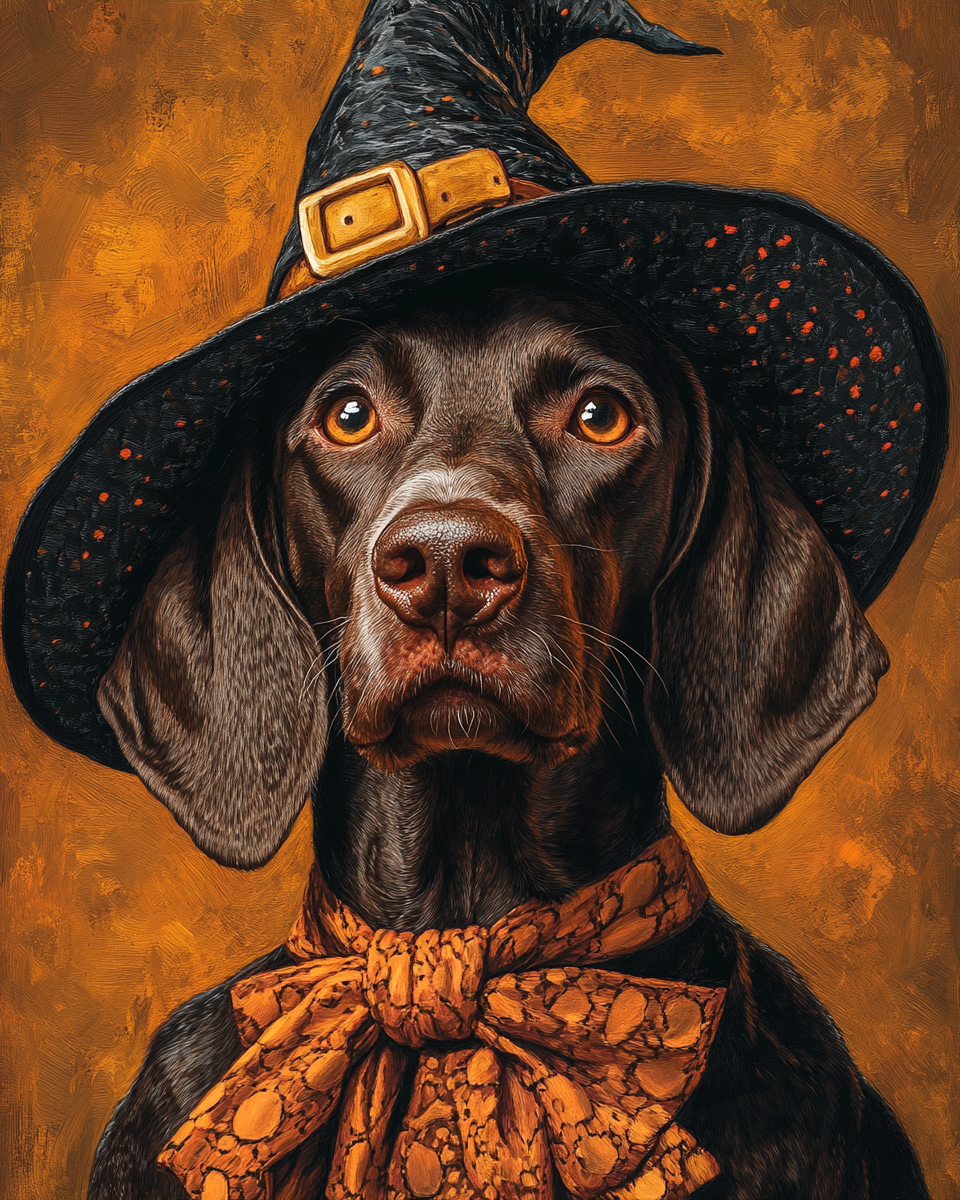 Halloween Witch German Shorthair Pointer