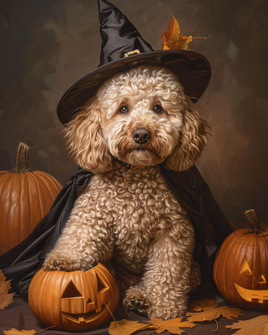 Halloween Witch Golden Doodle