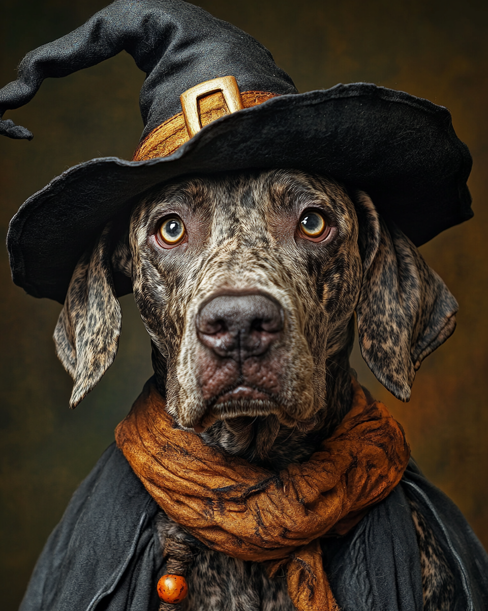 Halloween Witch Great Dane