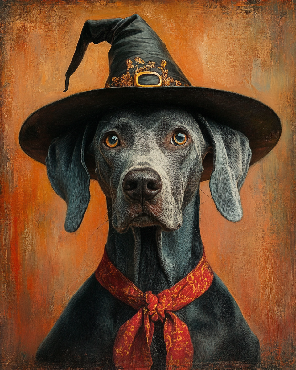 Halloween Witch Great Dane