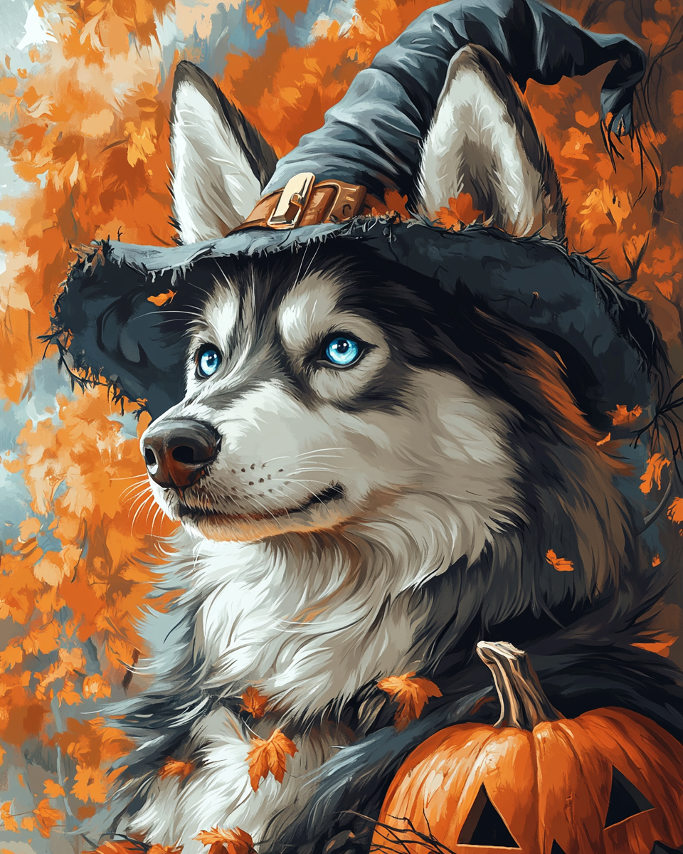 Halloween Witch Husky