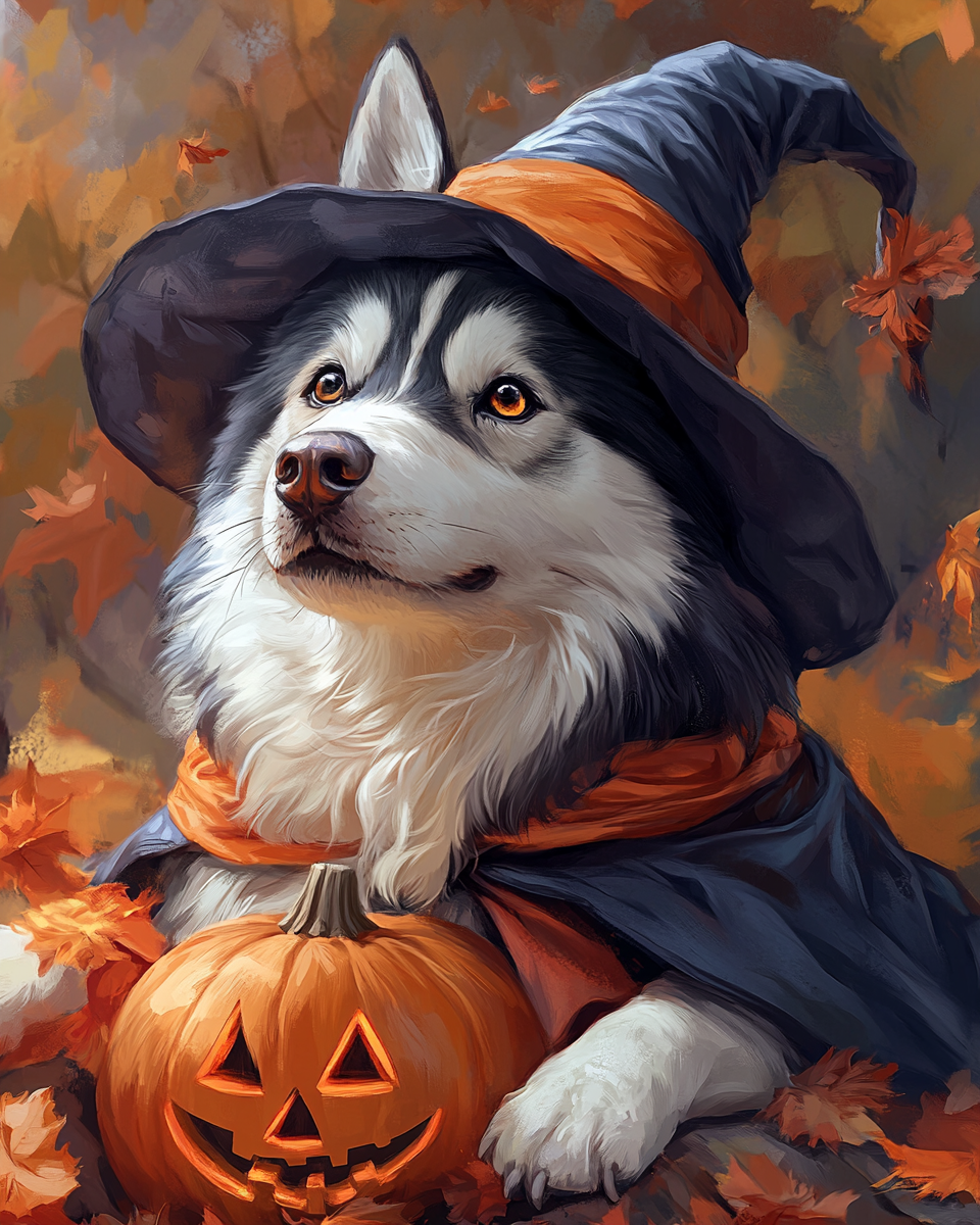 Halloween Witch Husky