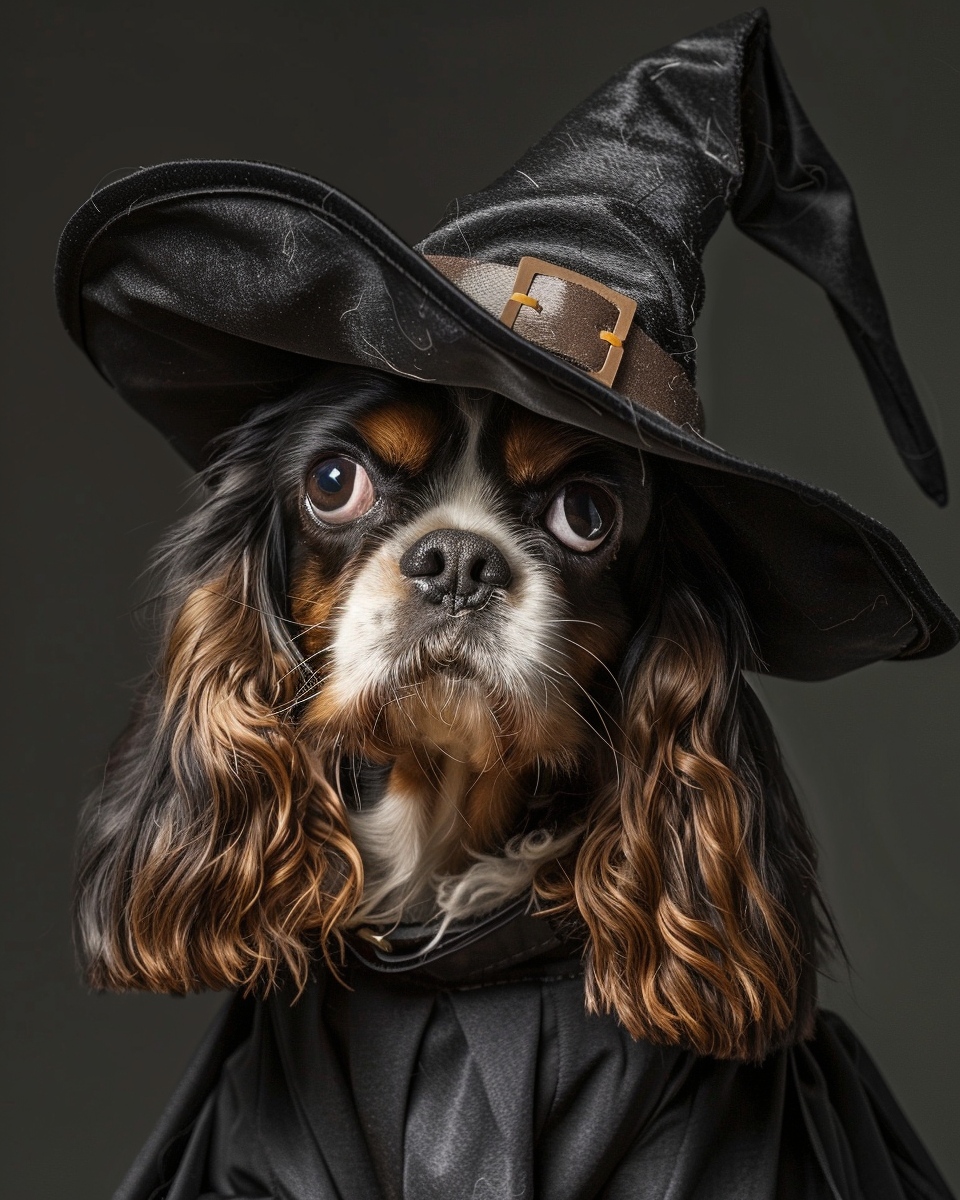 Halloween Witch King Charles Spaniel