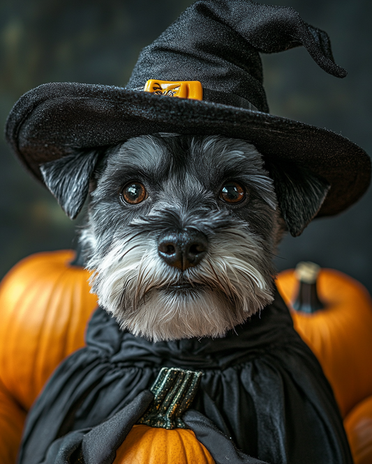 Halloween Witch Miniature Schnauzer