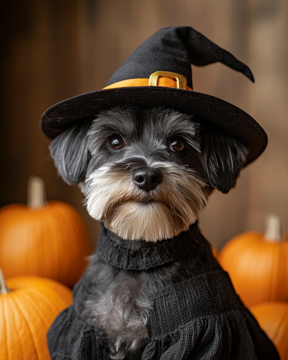 Halloween Witch Miniature Schnauzer