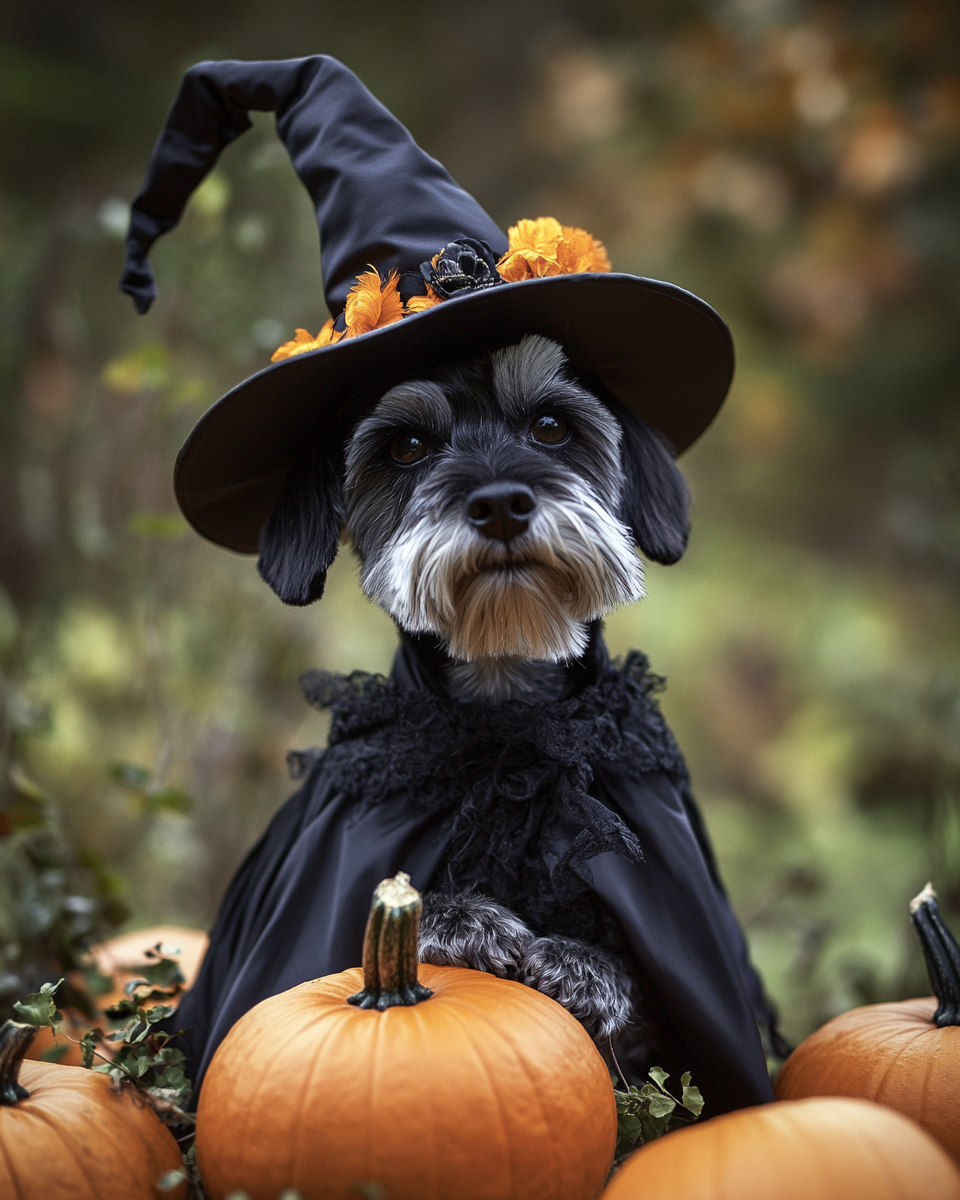 Halloween Witch Miniature Schnauzer