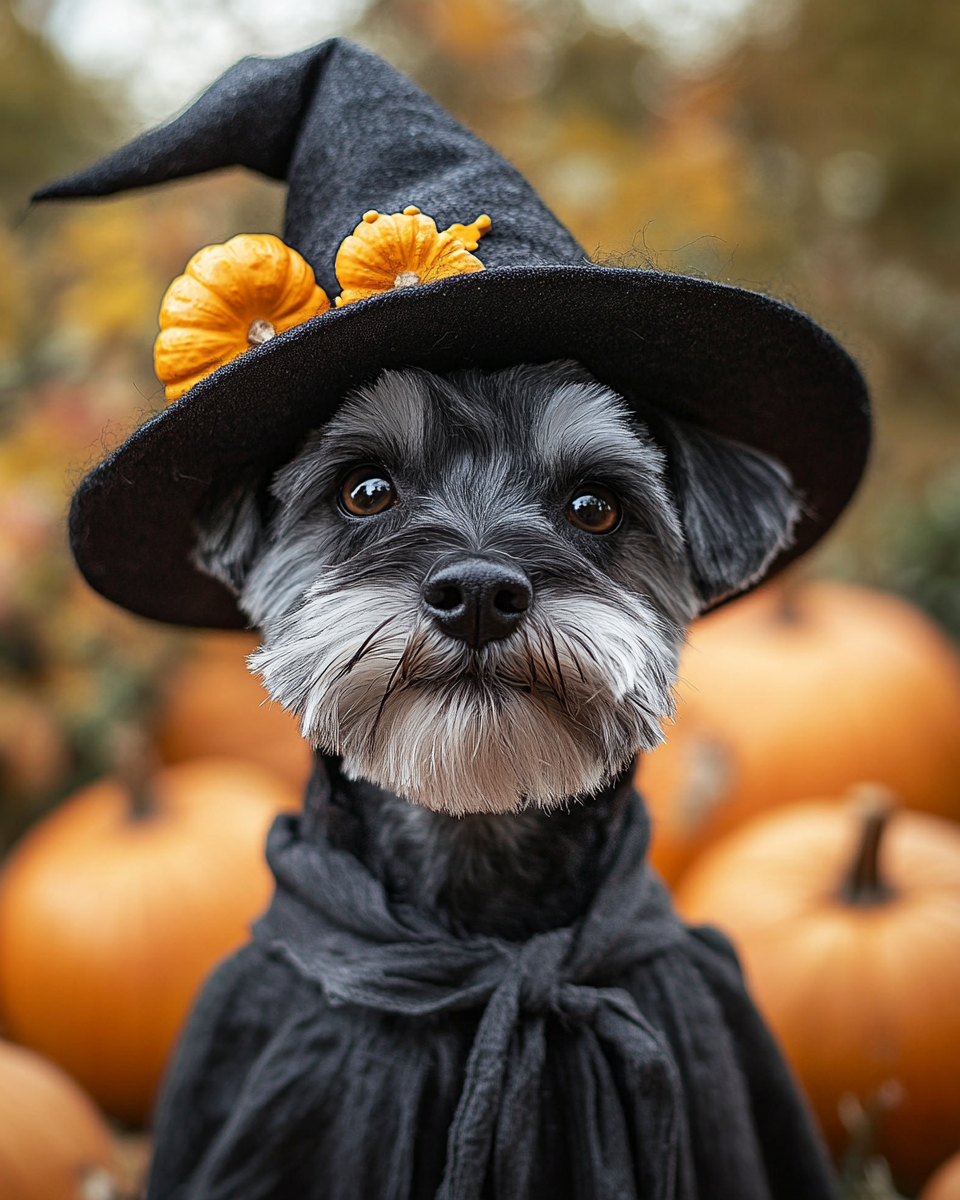 Halloween Witch Miniature Schnauzer