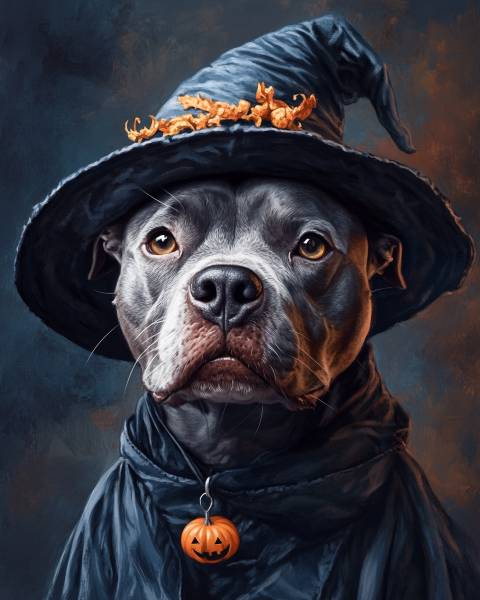 Halloween Witch Pitbull