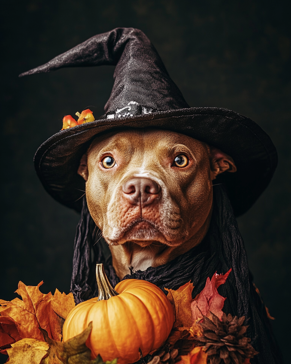 Halloween Witch Pitbull