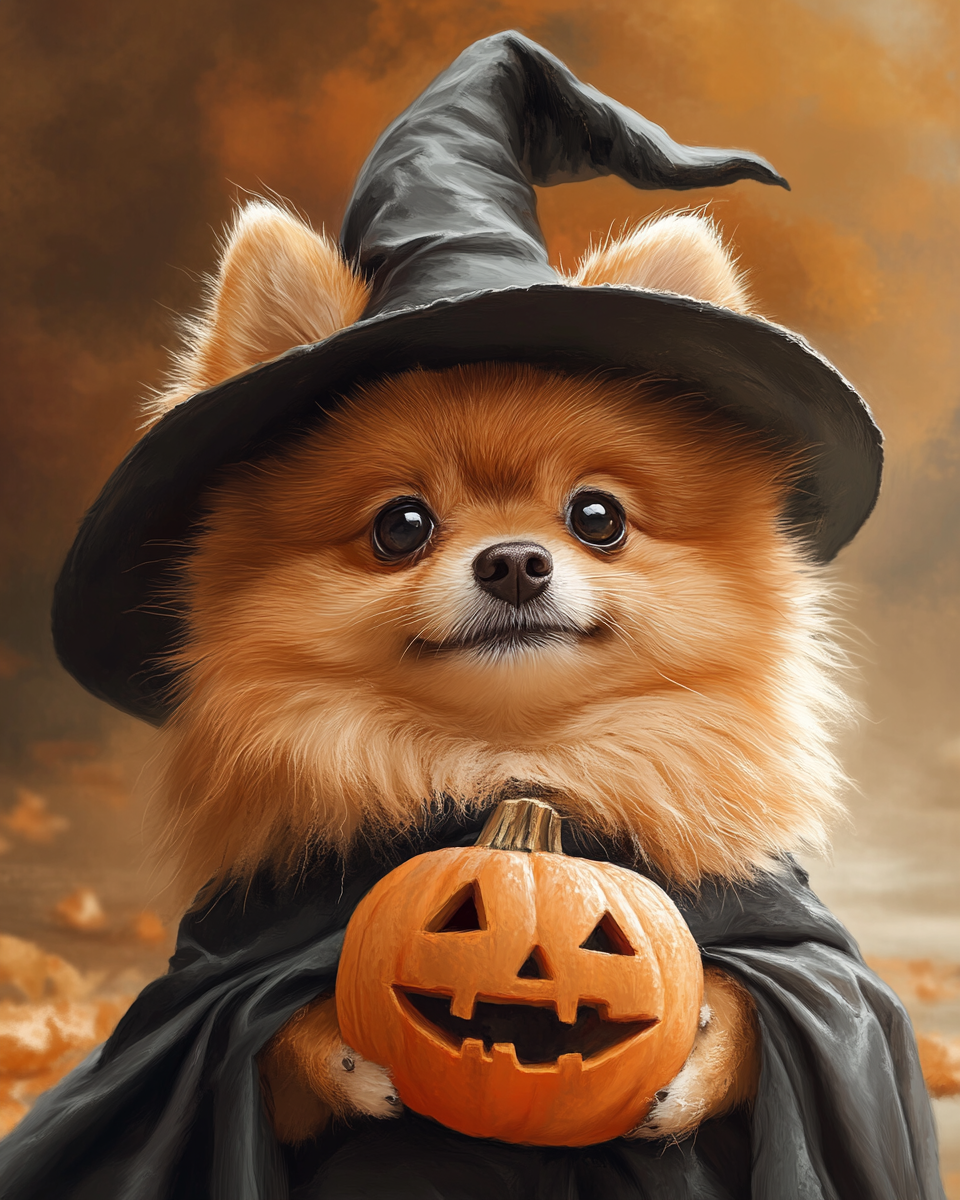 Halloween Witch Pomeranian