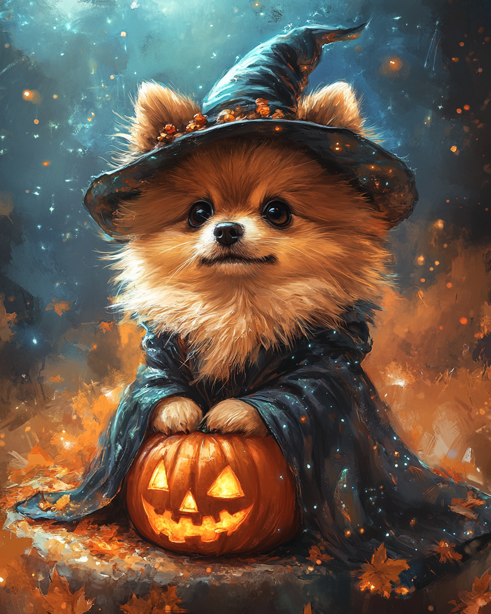 Halloween Witch Pomeranian