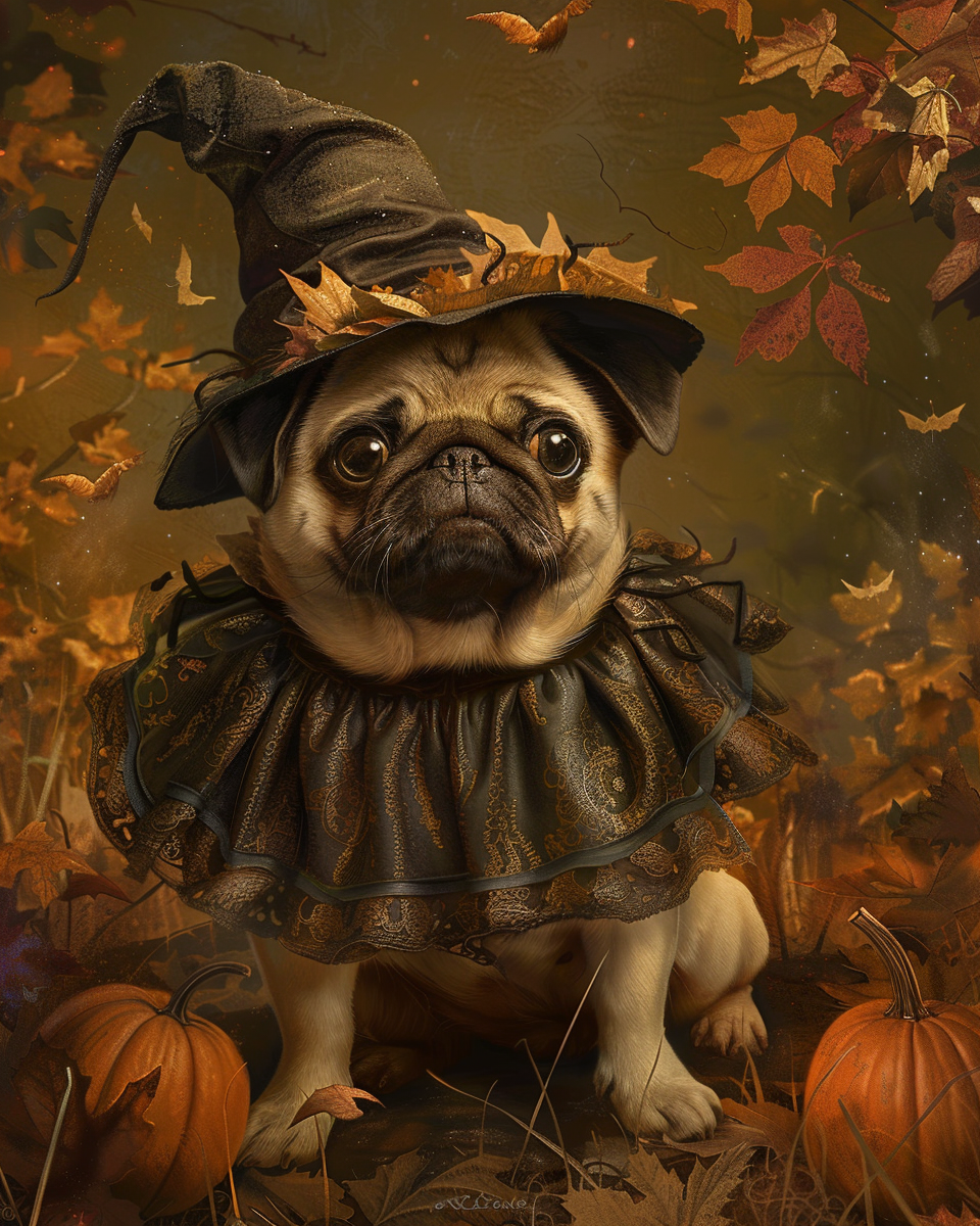 Halloween Witch Pug