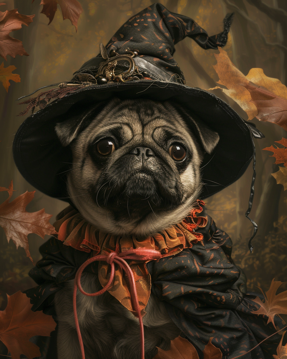 Halloween Witch Pug