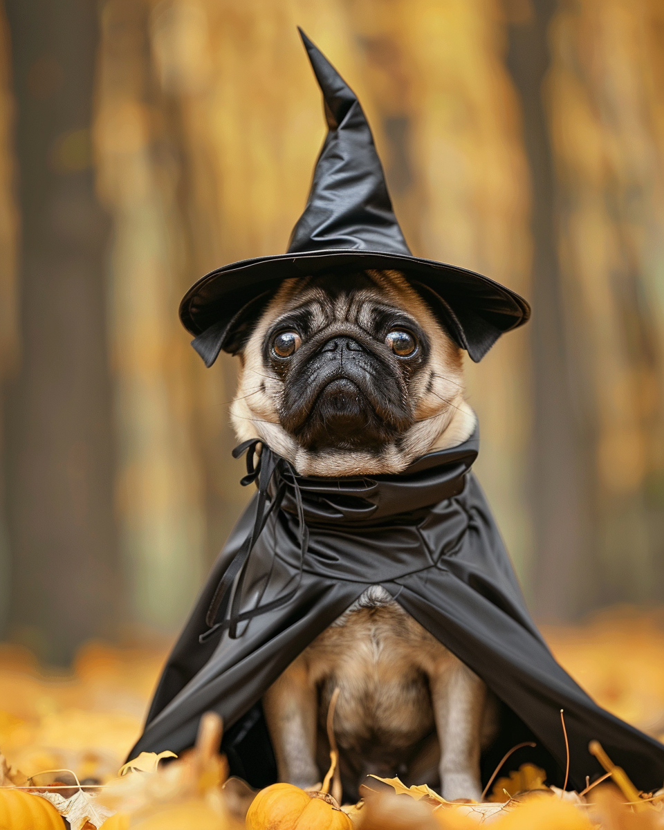 Halloween Witch Pug