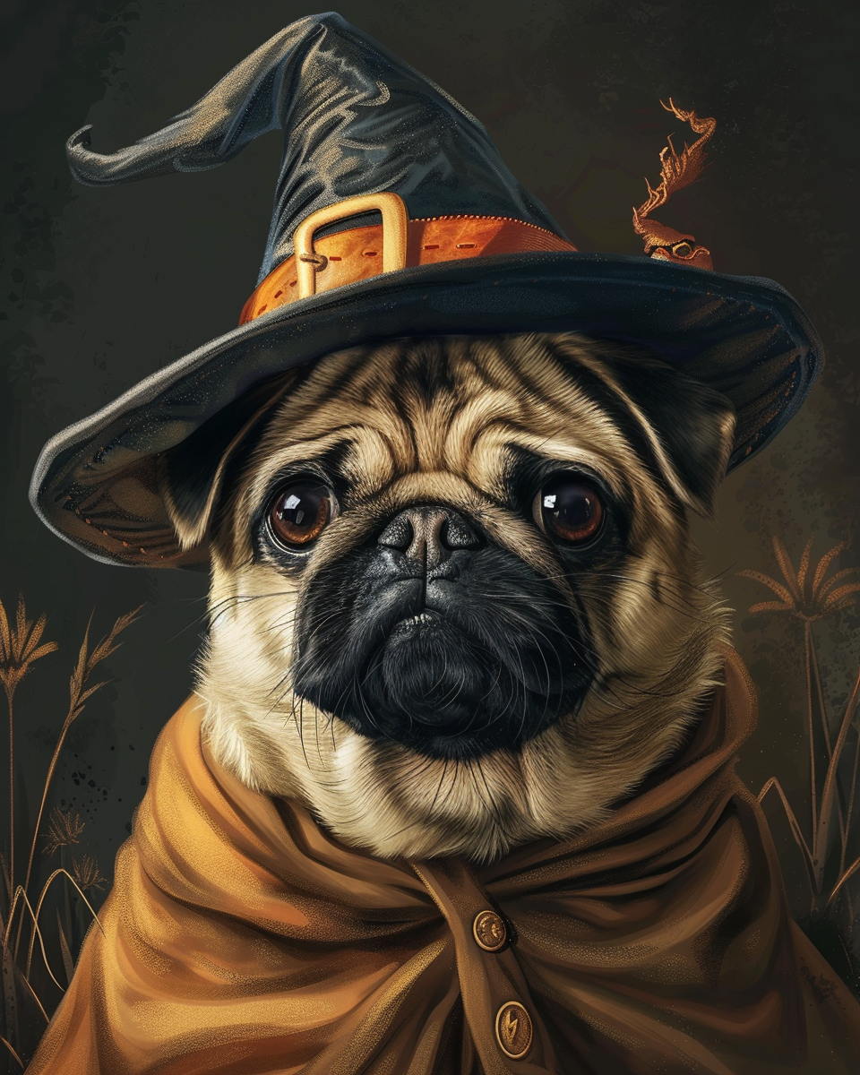 Halloween Witch Pug