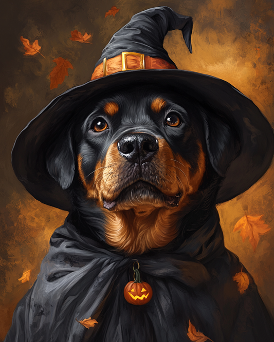 Halloween Witch Rottweiler