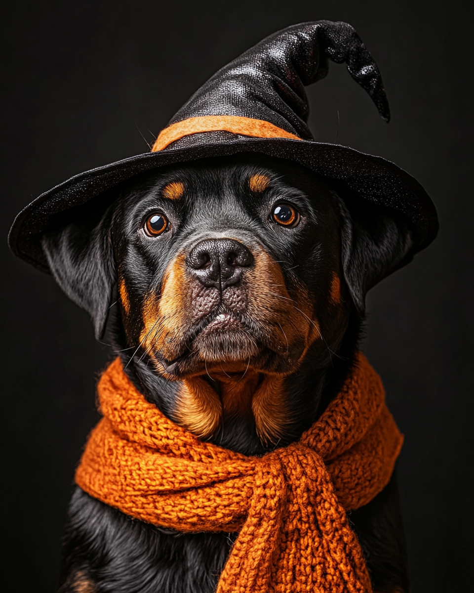 Halloween Witch Rottweiler