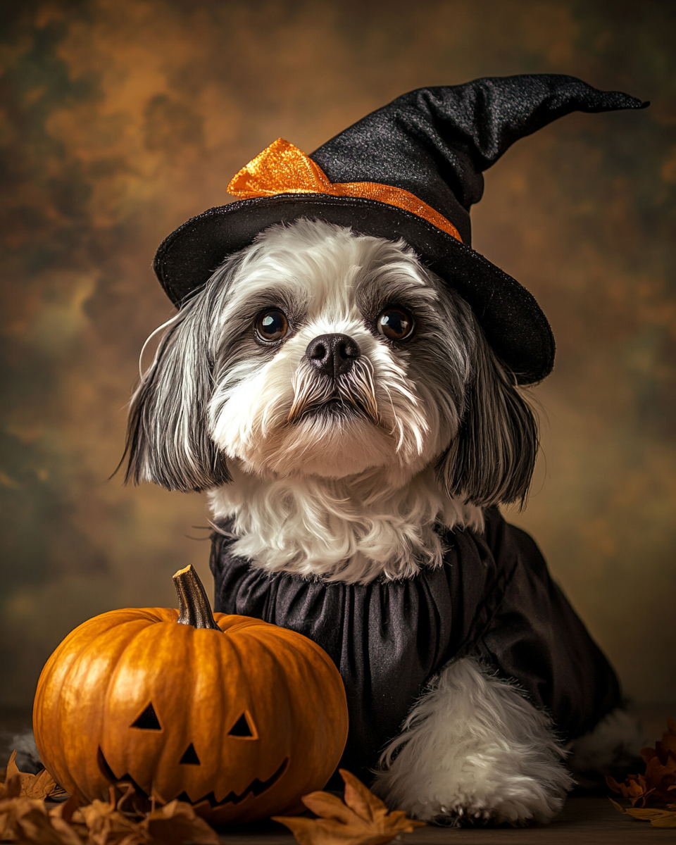 Halloween Witch Shih Tzu