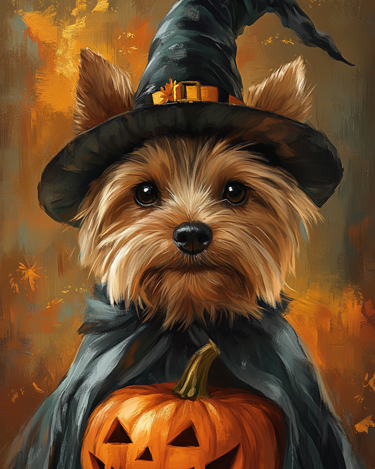 Halloween Witch Yorkshire Terrier