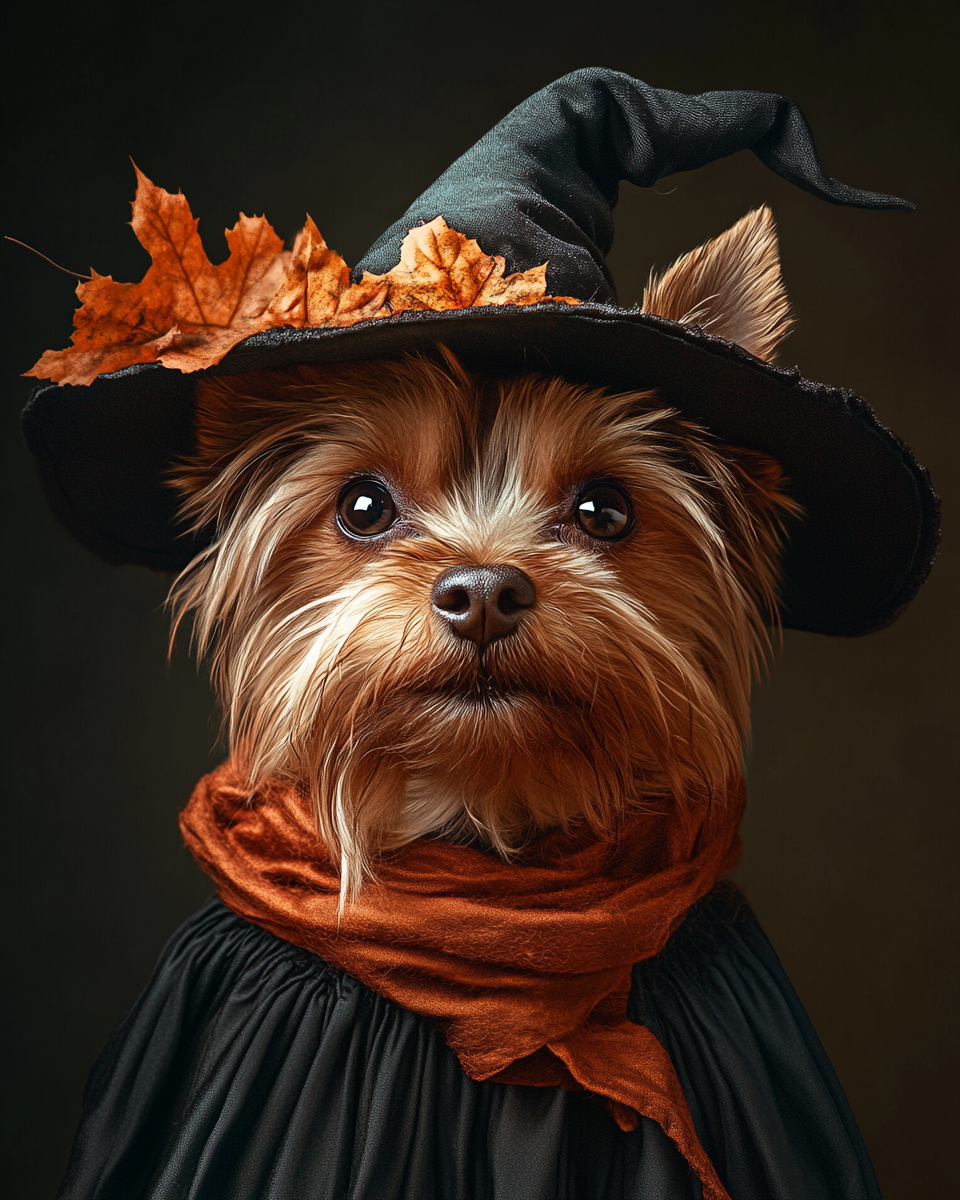 Halloween Witch Yorkshire Terrier