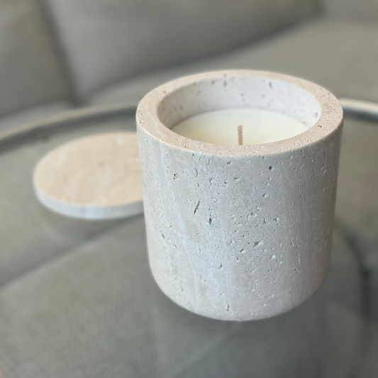 Travertine O Tannenbaum Christmas Candle